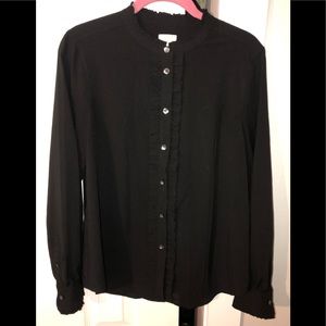 J crew ruffle button down